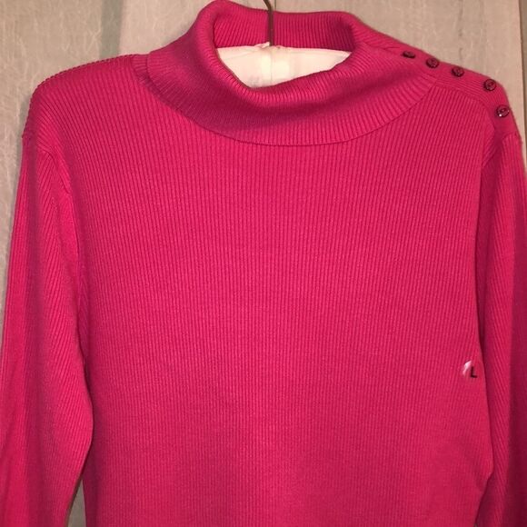NY&C L Fuchsia Pink 7th Ave Studio Turtle Neck Sweater - Picture 3 of 8